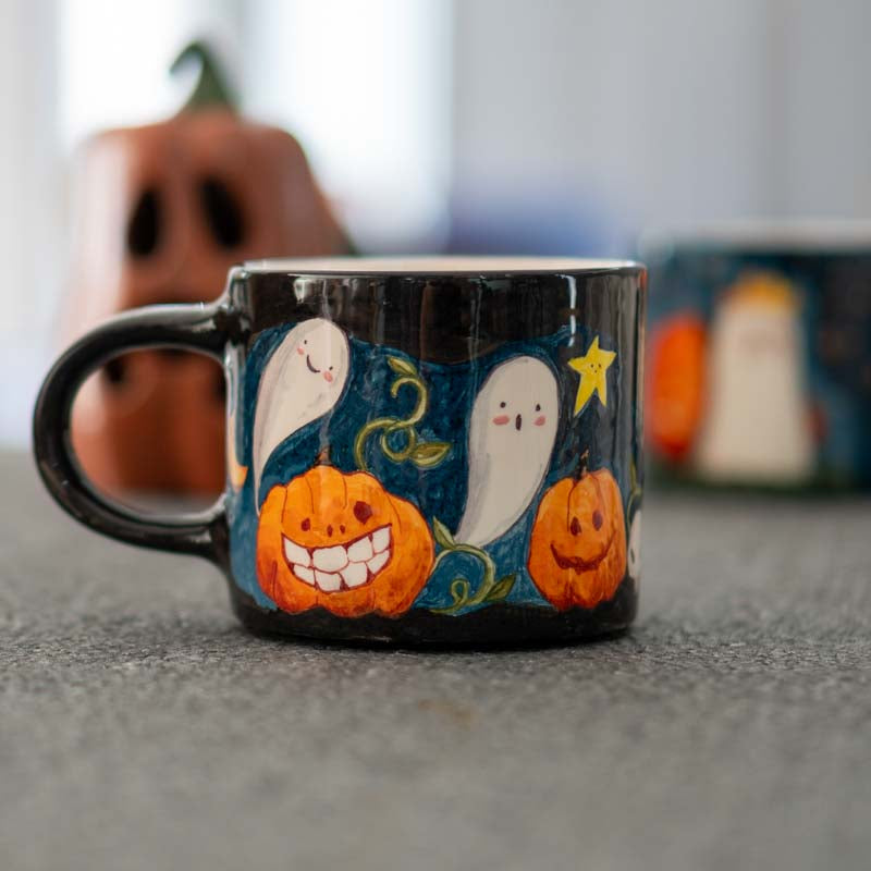 Halloween Pumpkin & Ghost Mug