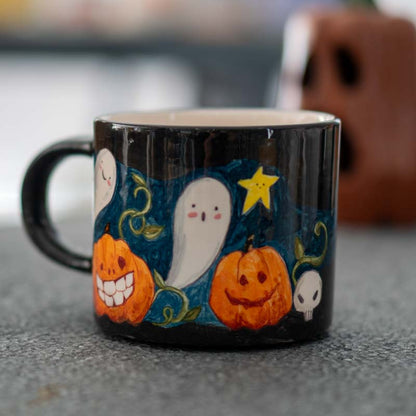 Halloween Pumpkin & Ghost Mug