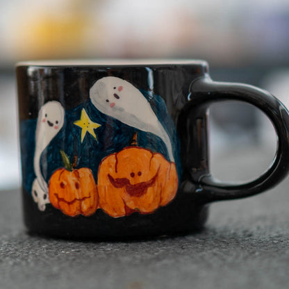 Halloween Pumpkin & Ghost Mug