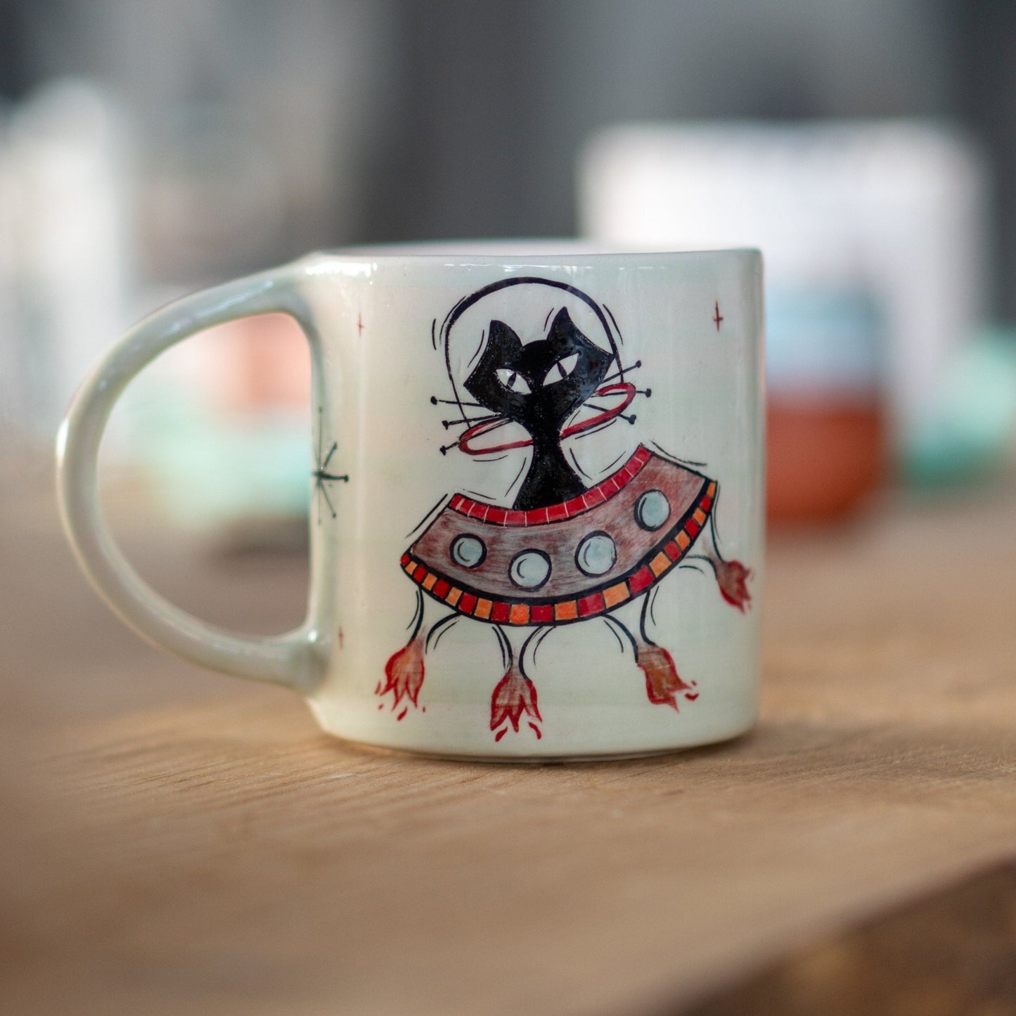 Atomic Cat Mug - Black Cat Mug