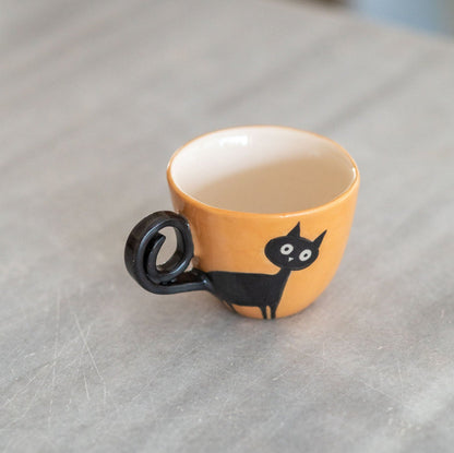 Black Cat Decorated Cat Dad Mug