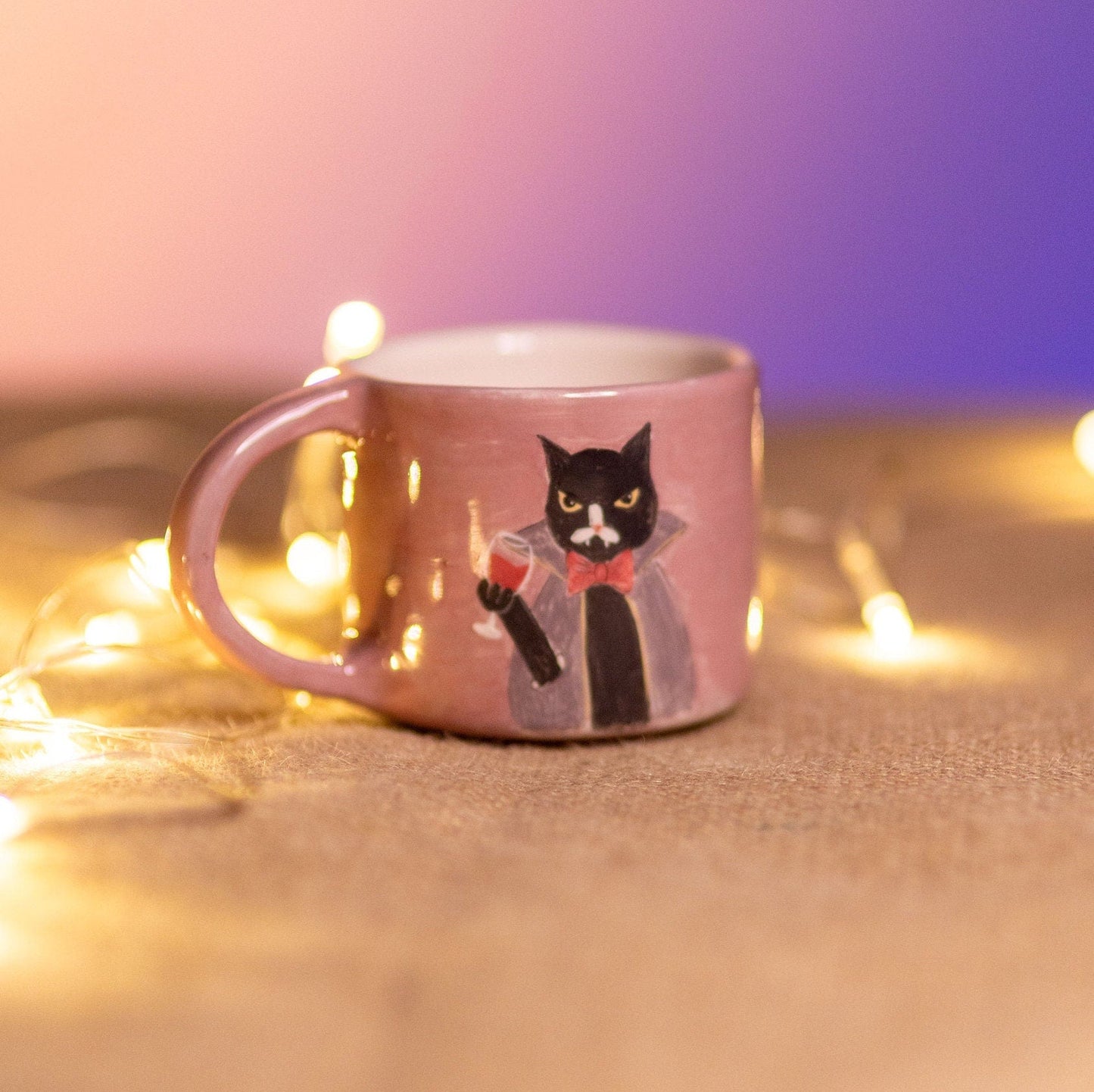 Black Cat Mug, Witch Hat Halloween Mug