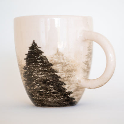 Nature Inspired Coffee Mug, Forest Theme, Ceramic Camping Mug