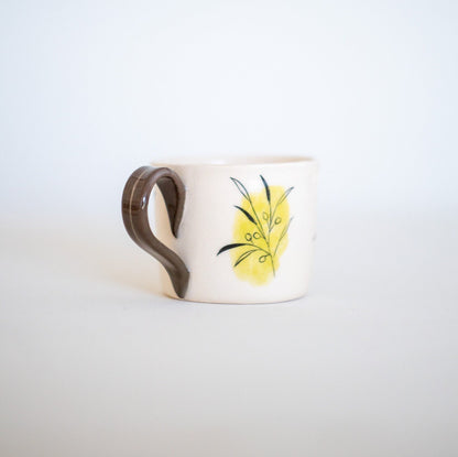 Olive Designed Coffee Cup / Olive Green Espresso Mug with Olive Branch Pattern / Aegean Style Handmade Cup / Handmade Espresso Cups / Gift