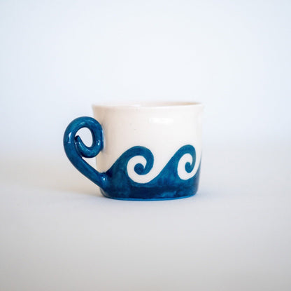 Minimal Design Espresso Cup with Meander Pattern - Inspired by Ancient Greek Meandering River