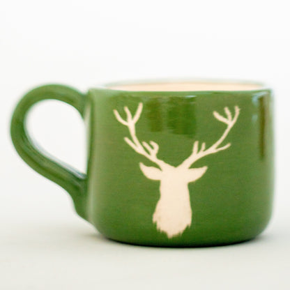 Handmade Espresso Cup Set, Reindeer Decoration, Christmas Gift Idea