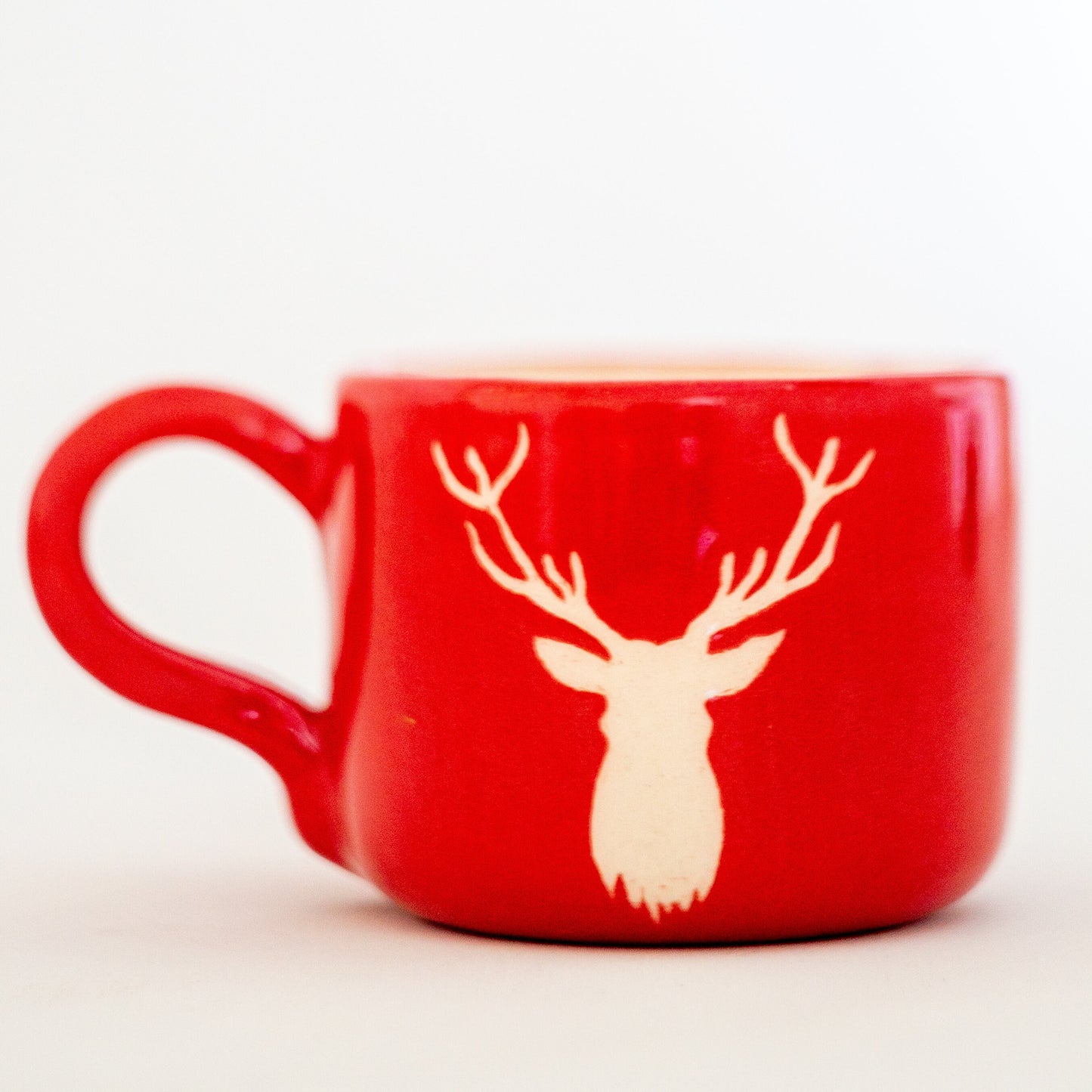 Handmade Espresso Cup Set, Reindeer Decoration, Christmas Gift Idea