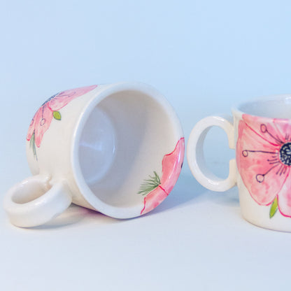 Espresso Cup Set Sakura Blossom - Pottery Mug Handmade Coffee Cup