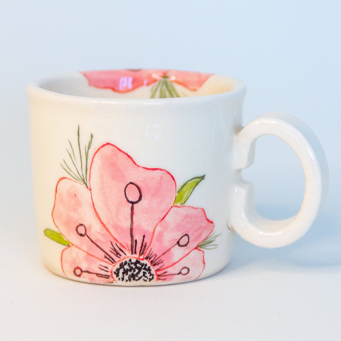 Espresso Cup Set Sakura Blossom - Pottery Mug Handmade Coffee Cup