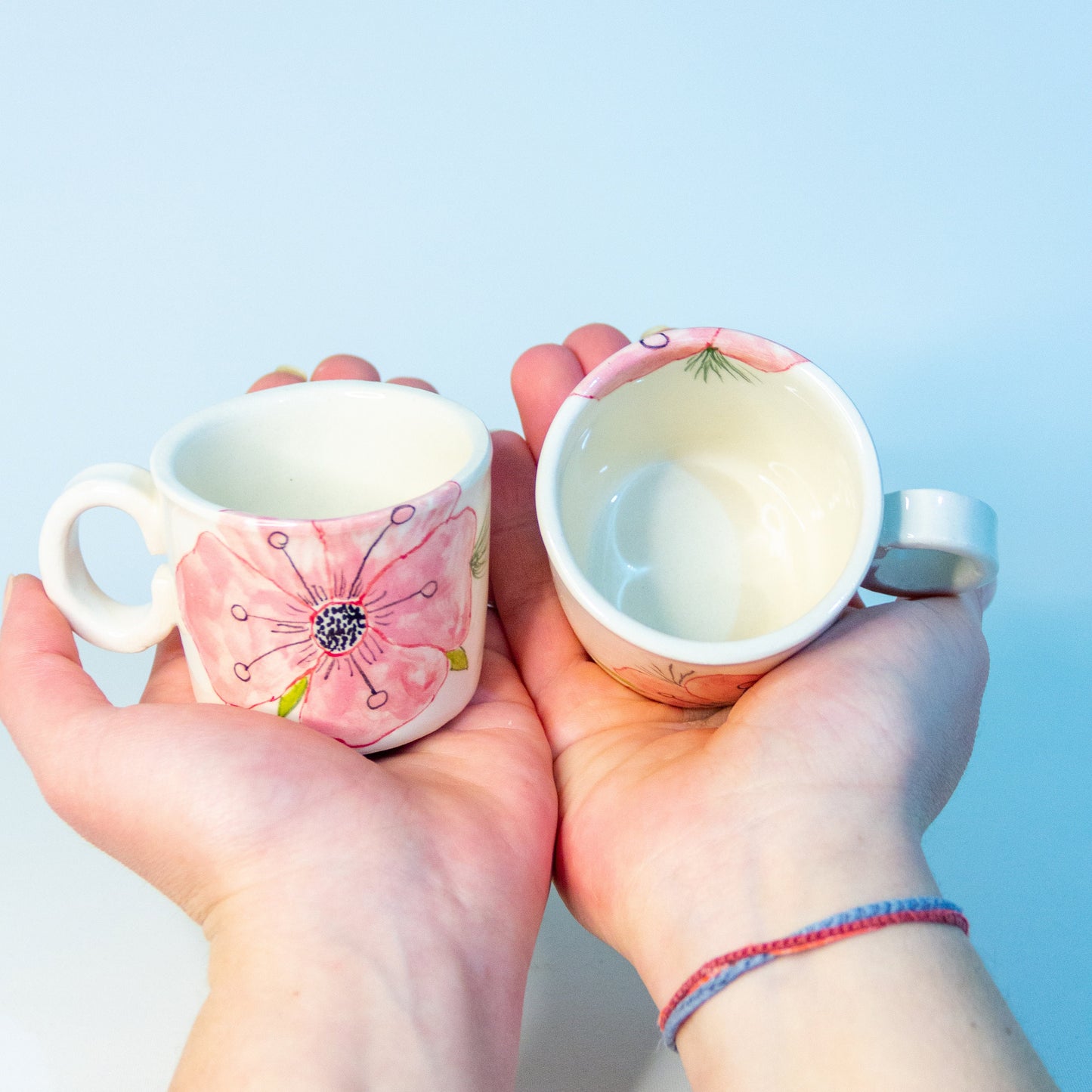 Espresso Cup Set Sakura Blossom - Pottery Mug Handmade Coffee Cup