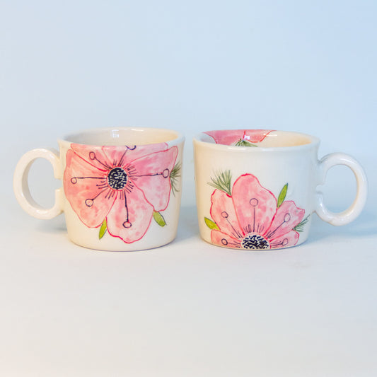 Espresso Cup Set Sakura Blossom - Pottery Mug Handmade Coffee Cup