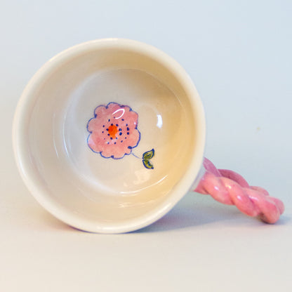 Floral Mug, Sakura Espresso Cup, Handmade Ceramic Espresso Cup Set