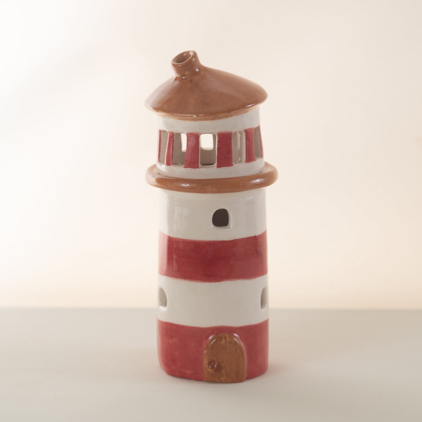 Lighthouse Ceramic Candle Holder, Autumn Home Decor