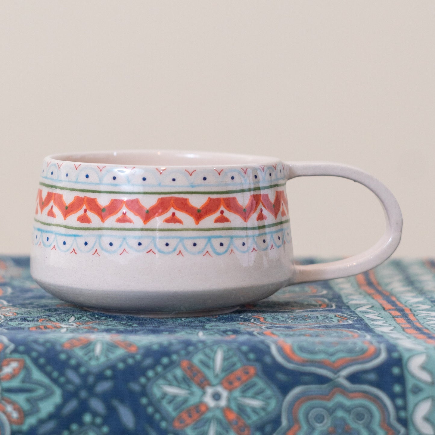 Handmade Ceramic Coffee Mug | Large Coffee Mug, Ethnic Pottery