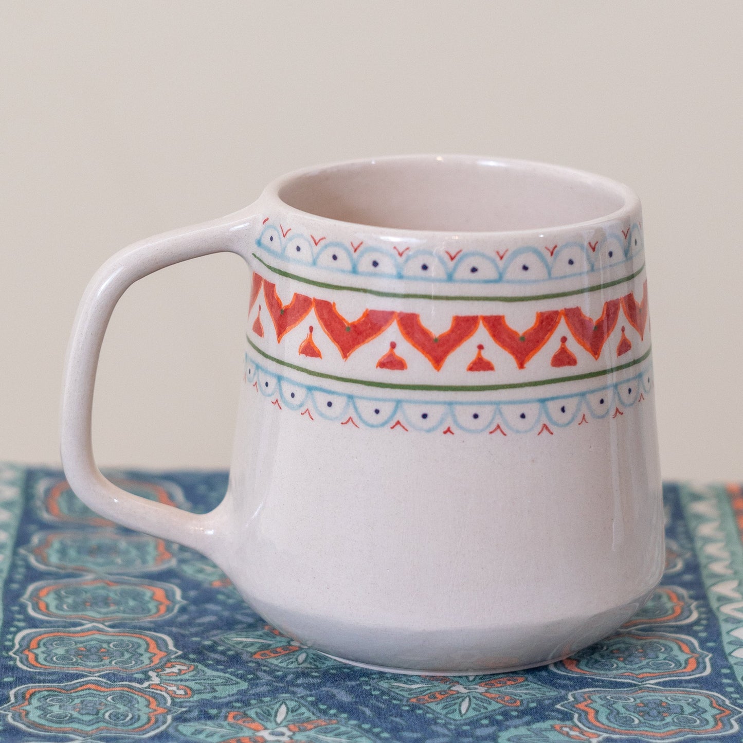 Handmade Ceramic Coffee Mug | Large Coffee Mug, Ethnic Pottery