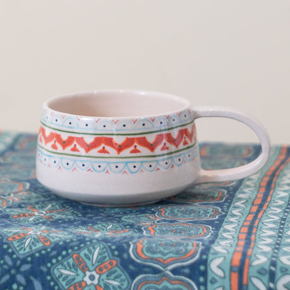 Handmade Ceramic Coffee Mug | Large Coffee Mug, Ethnic Pottery