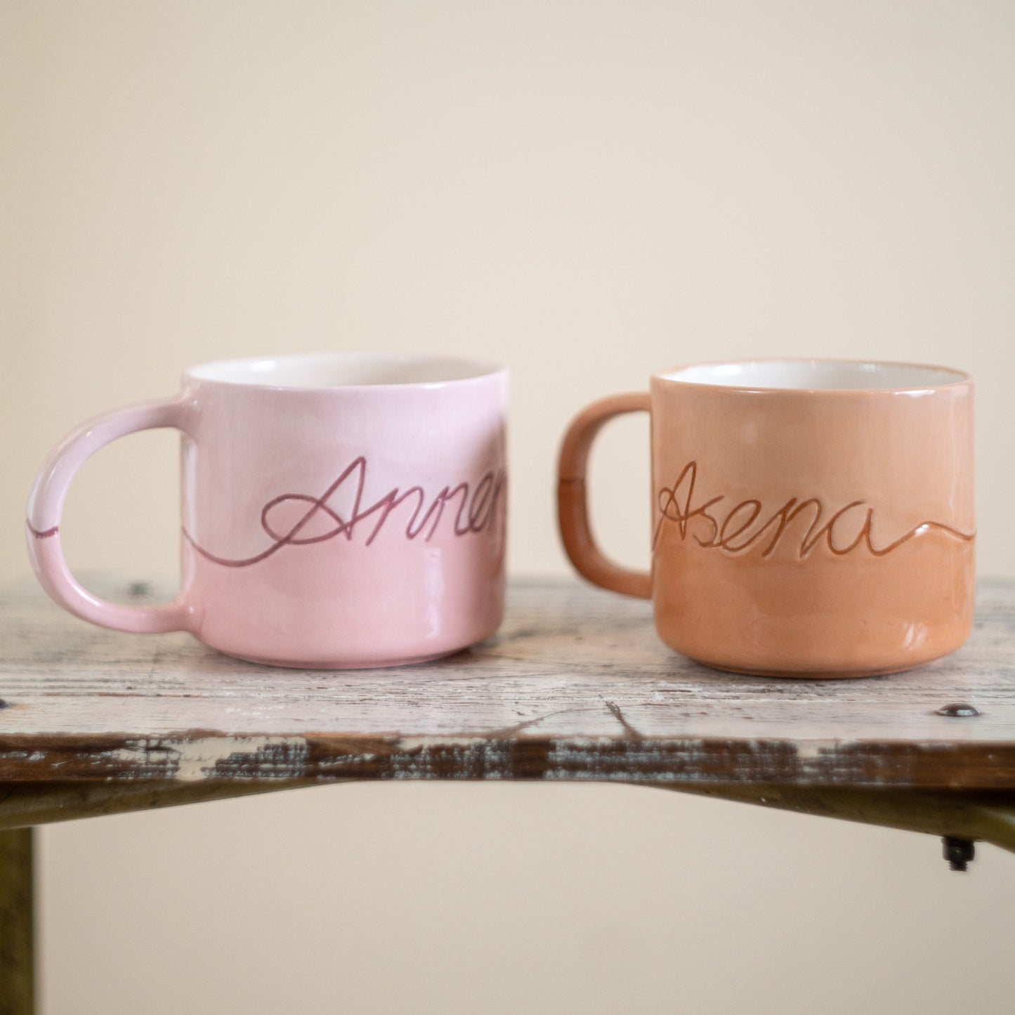 Custom Text Mug, Personalized Hand-Painted Ceramic Coffee Mug - Customizable Coffee Cup