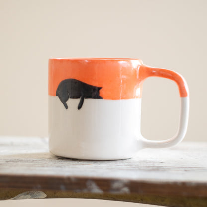 Lazy Cat Coffee Mug - Funny and Cute Ceramic Cup for Cat Lovers