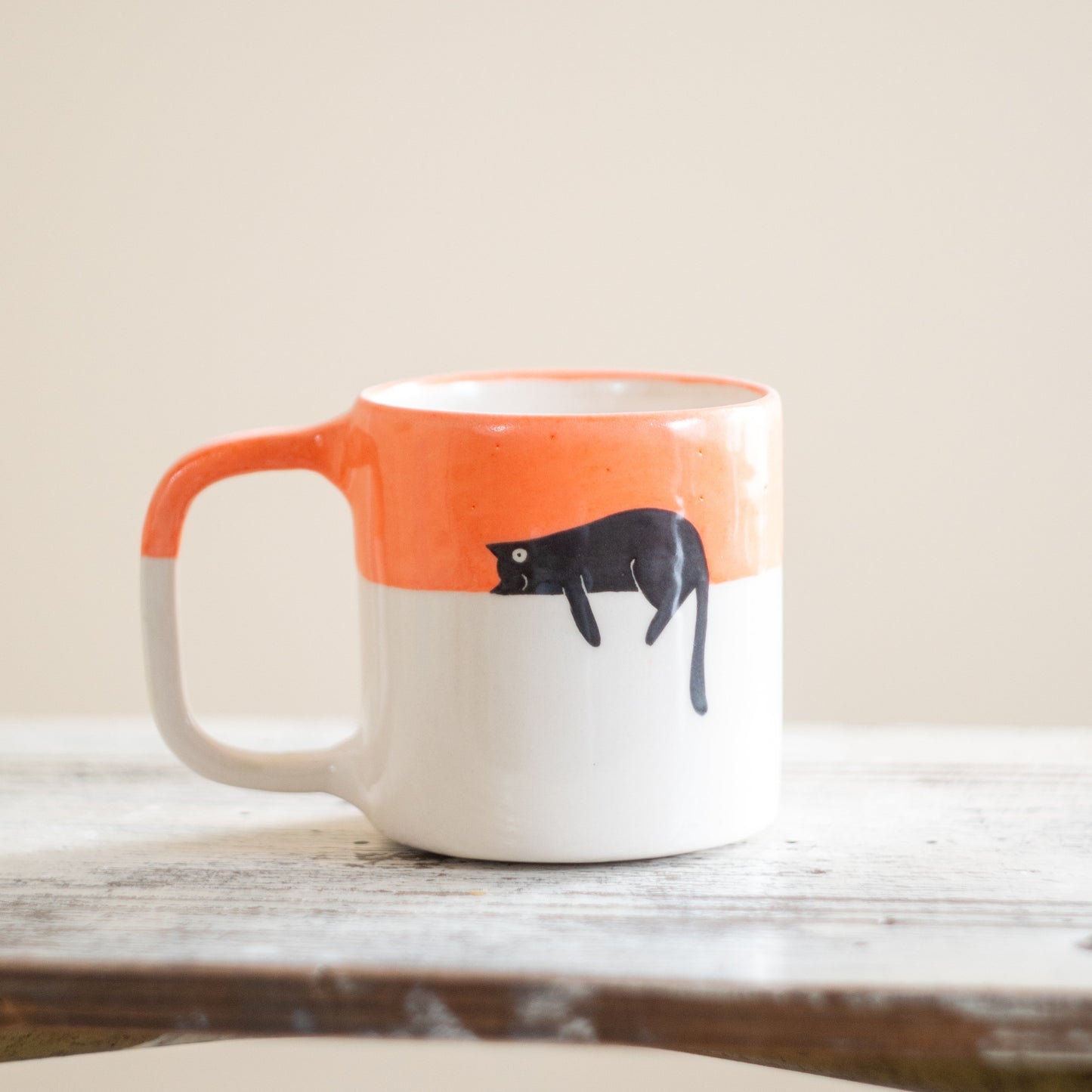 Lazy Cat Coffee Mug - Funny and Cute Ceramic Cup for Cat Lovers