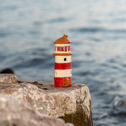 Lighthouse Ceramic Candle Holder, Autumn Home Decor