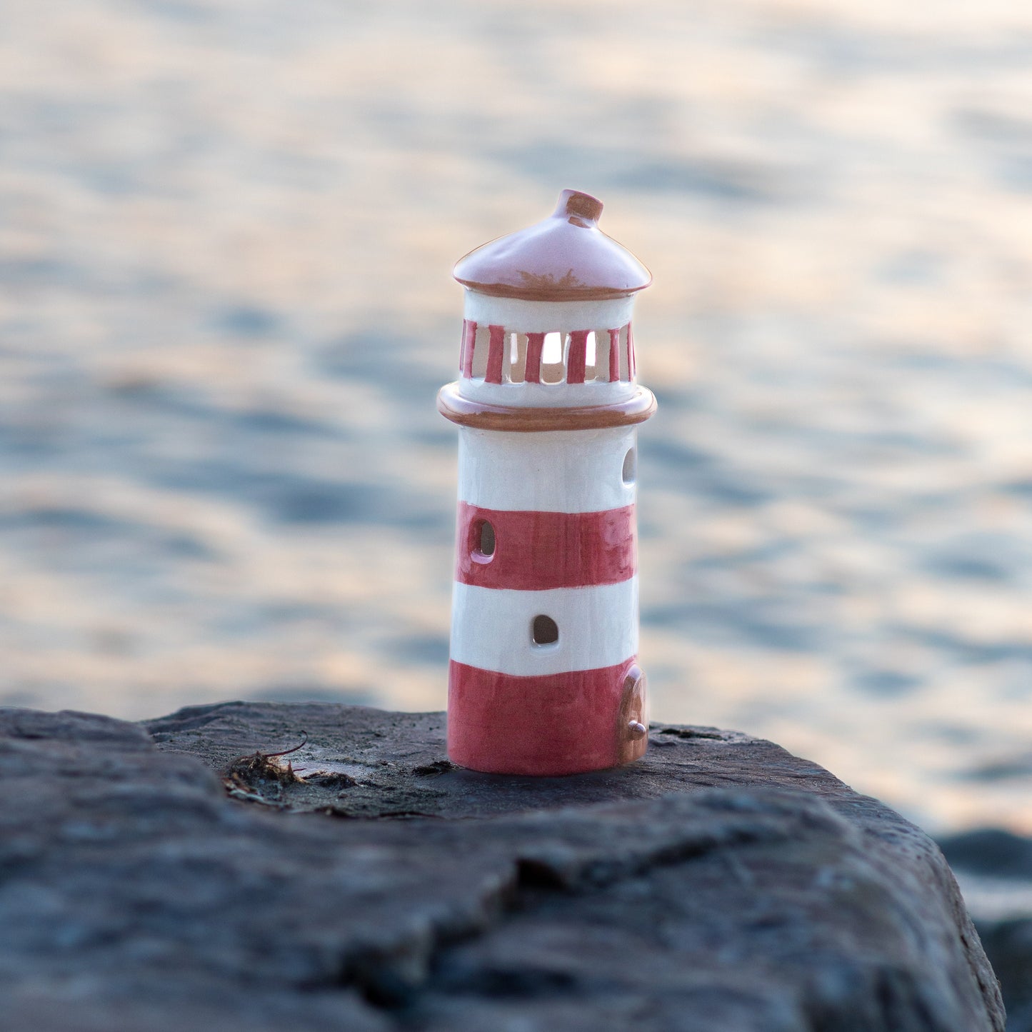 Lighthouse Ceramic Candle Holder, Autumn Home Decor