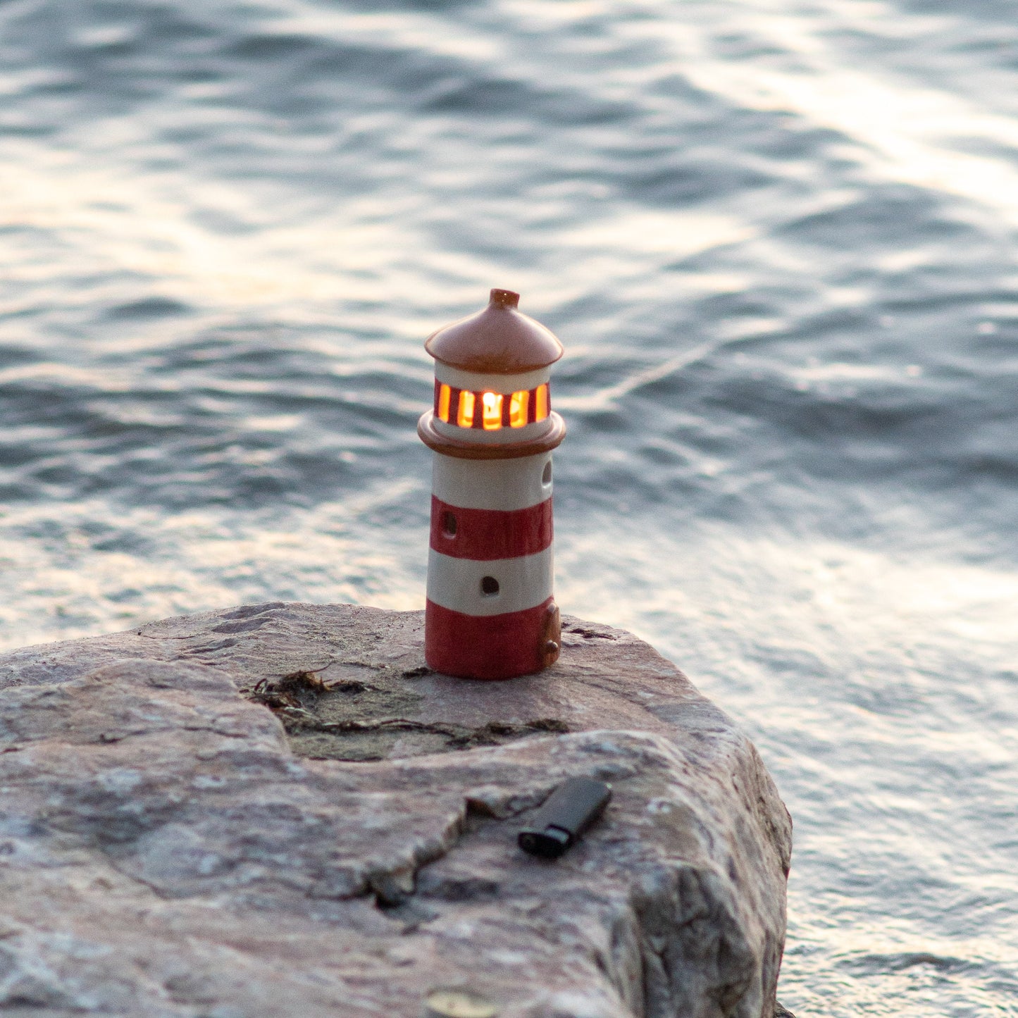 Lighthouse Ceramic Candle Holder, Autumn Home Decor