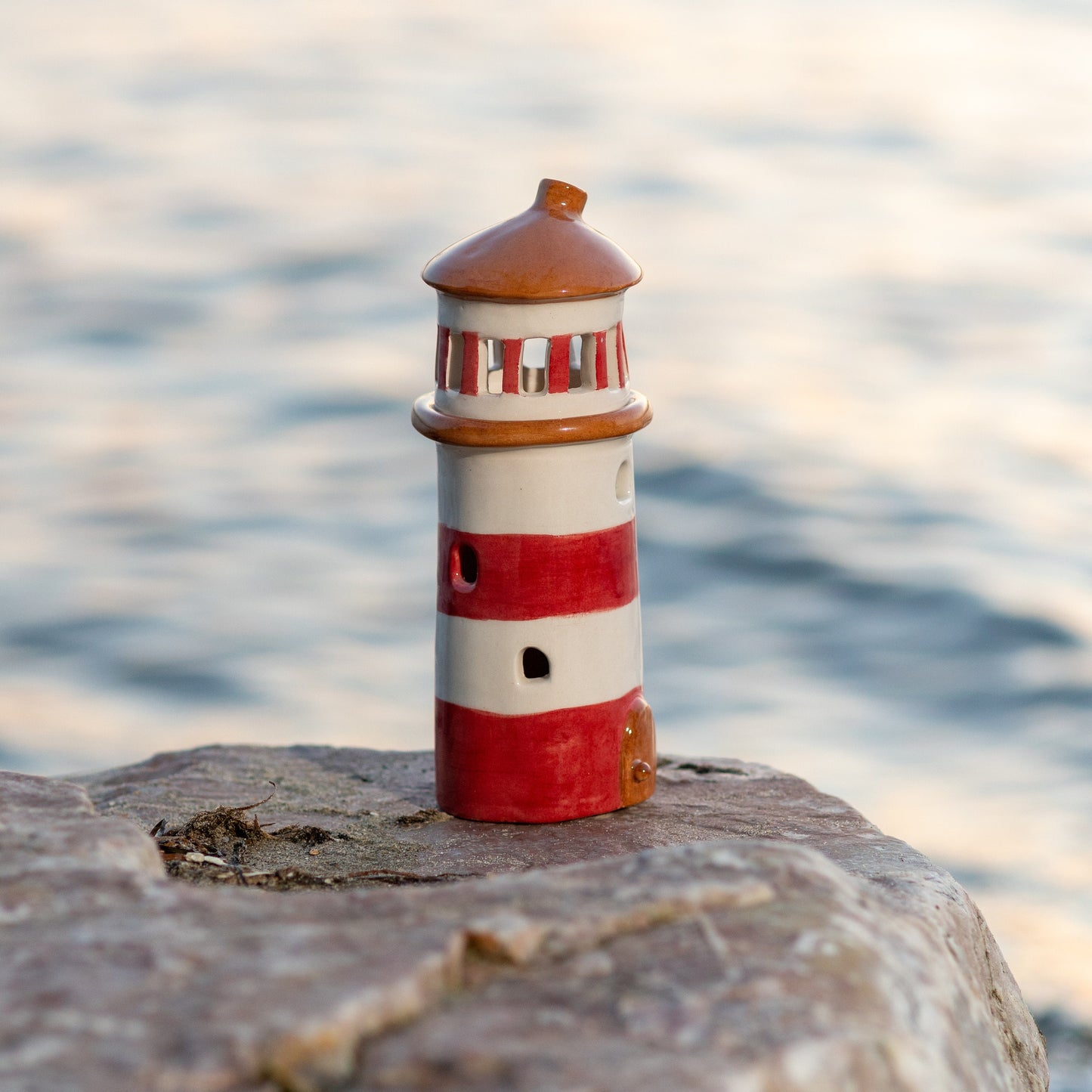 Lighthouse Ceramic Candle Holder, Autumn Home Decor