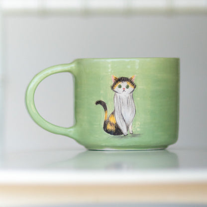 Cute Cat Coffee Mug for Cat Lovers | Handmade Ceramic Cup