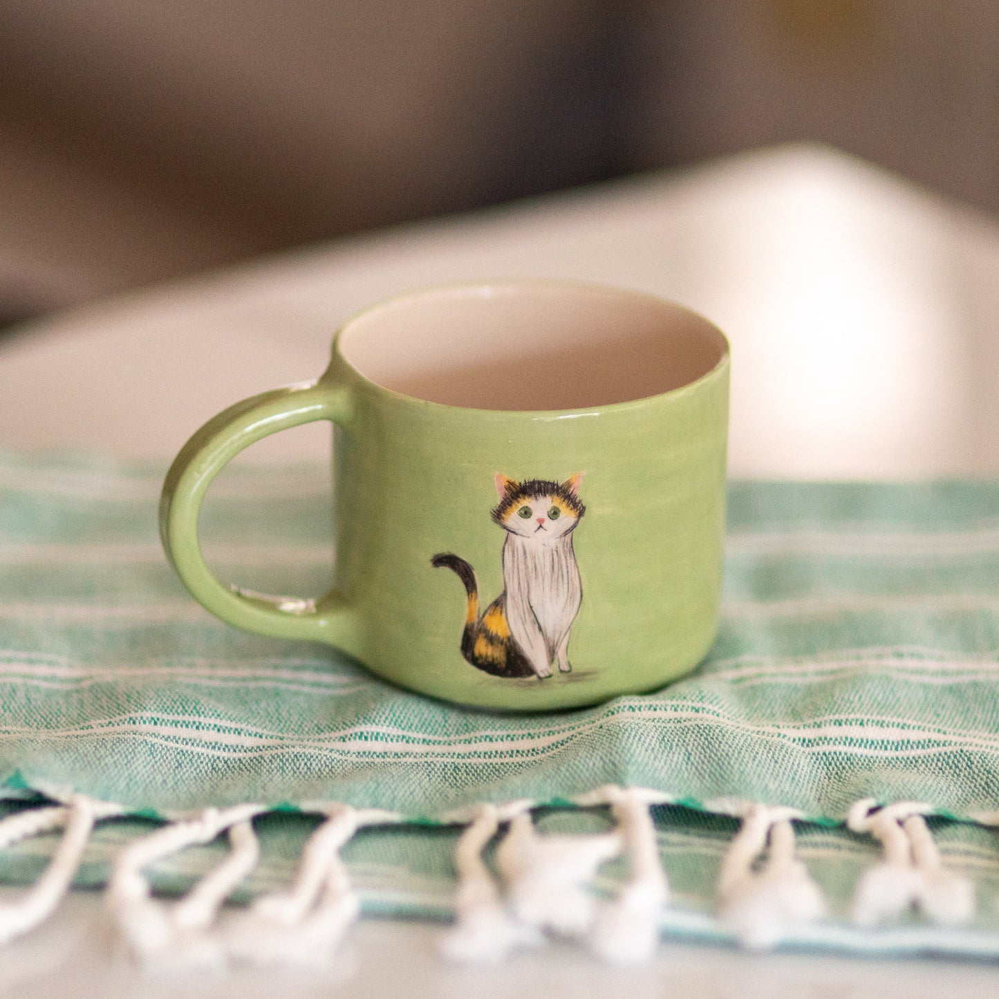 Cute Cat Coffee Mug for Cat Lovers | Handmade Ceramic Cup