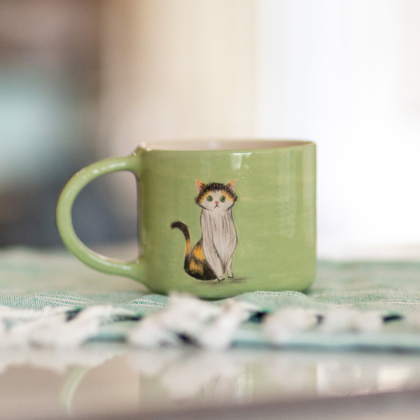 Cute Cat Coffee Mug for Cat Lovers | Handmade Ceramic Cup