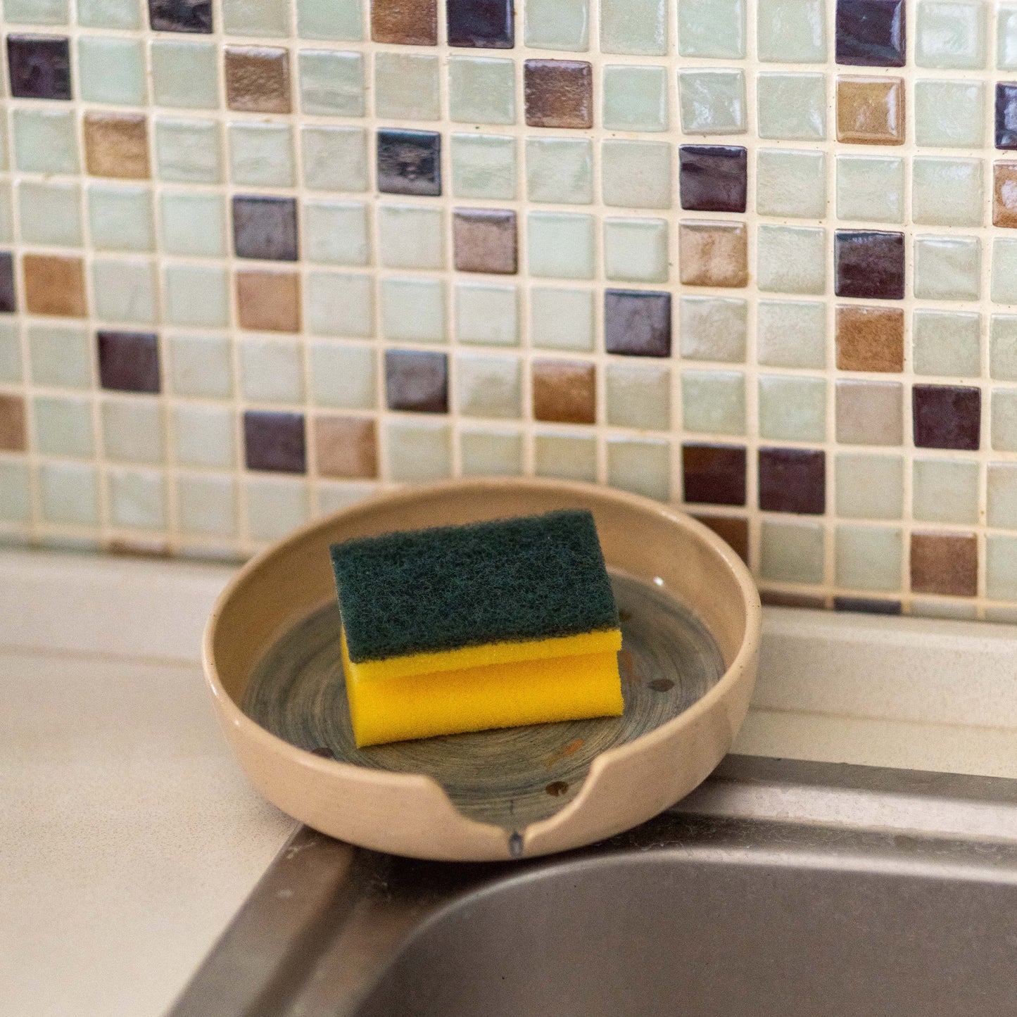 Self-Draining Sponge Holder and Soap Dish - Kitchen and Bathroom Organization Solution