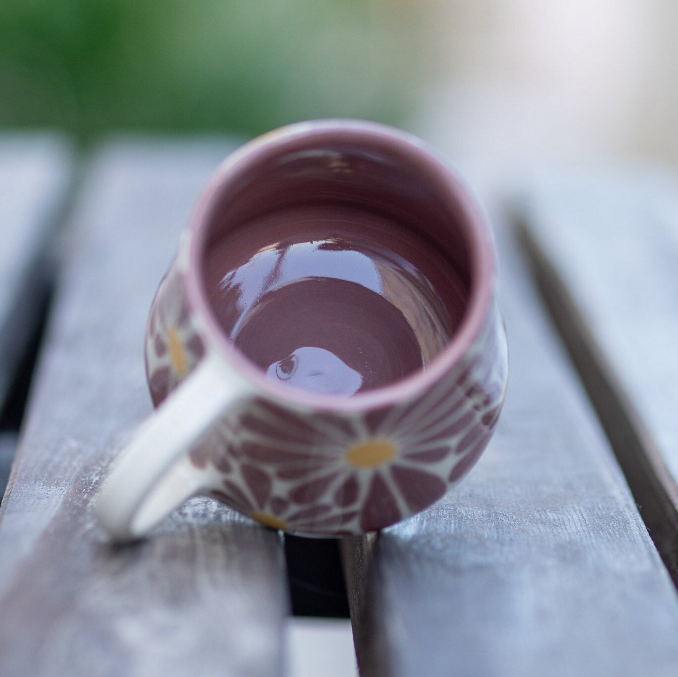 Flowers Coffee Mug, Handmade Large Mug, Ceramic Coffee Mug