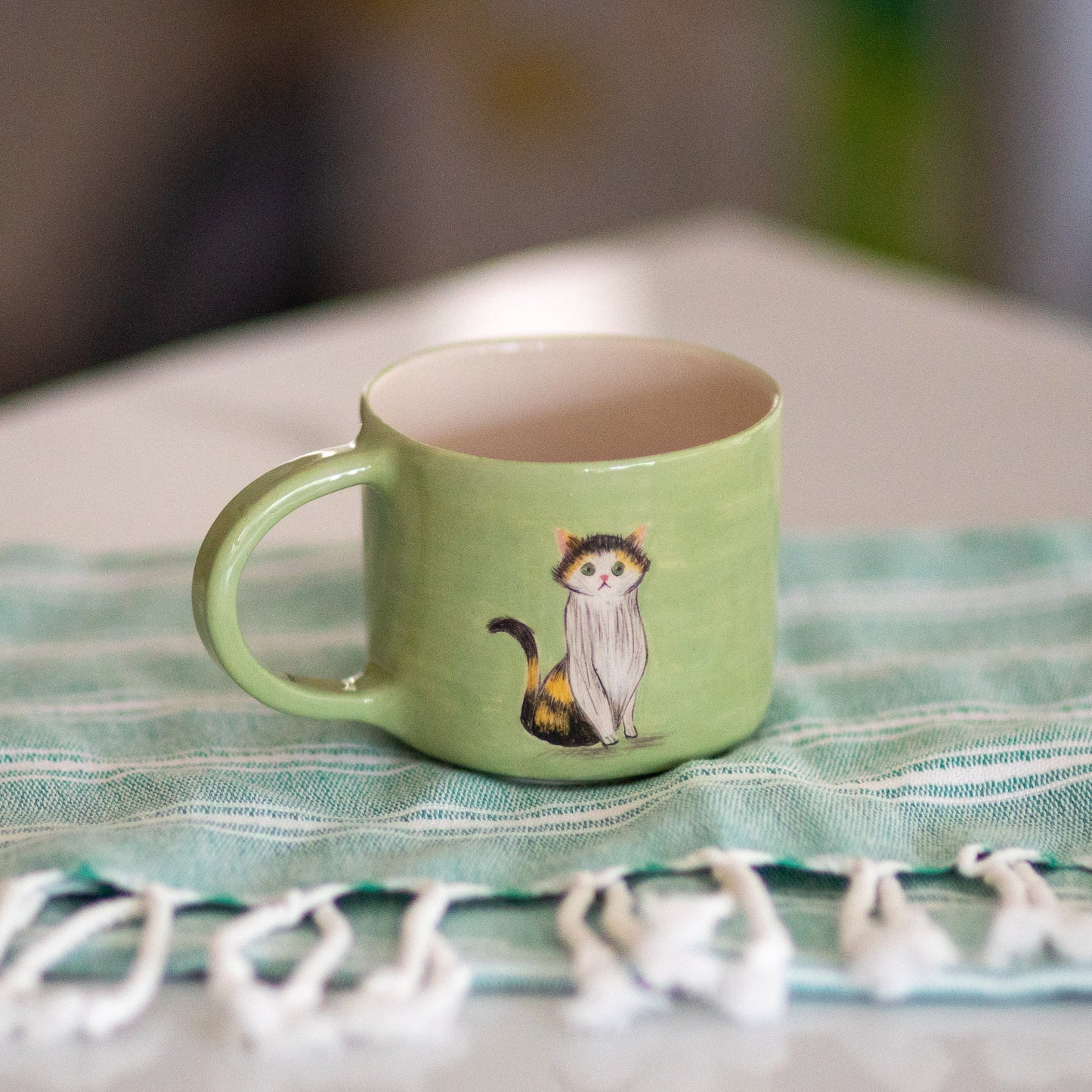 Cute Cat Coffee Mug for Cat Lovers | Handmade Ceramic Cup