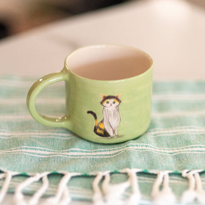 Cute Cat Coffee Mug for Cat Lovers | Handmade Ceramic Cup