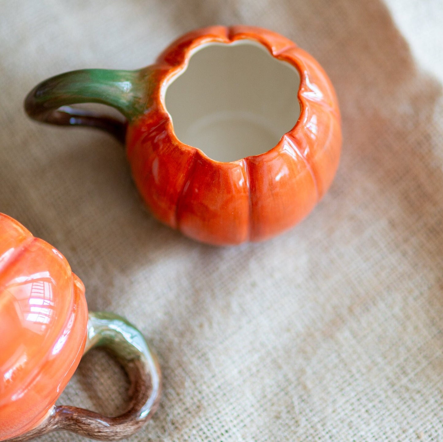 Pumpkin Mug - Halloween Decoration Pottery Pumpkin Cup