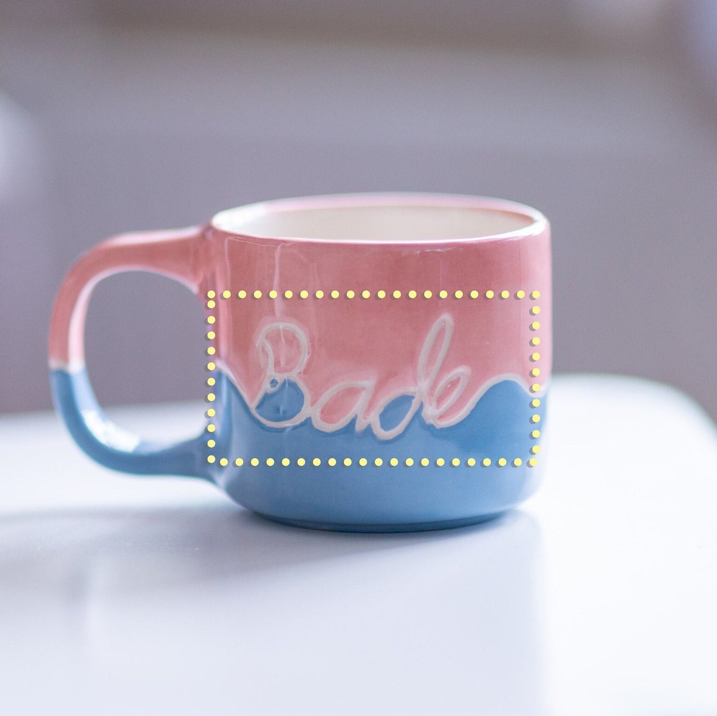 Custom Text Mug, Personalized Hand-Painted Ceramic Coffee Mug - Customizable Coffee Cup