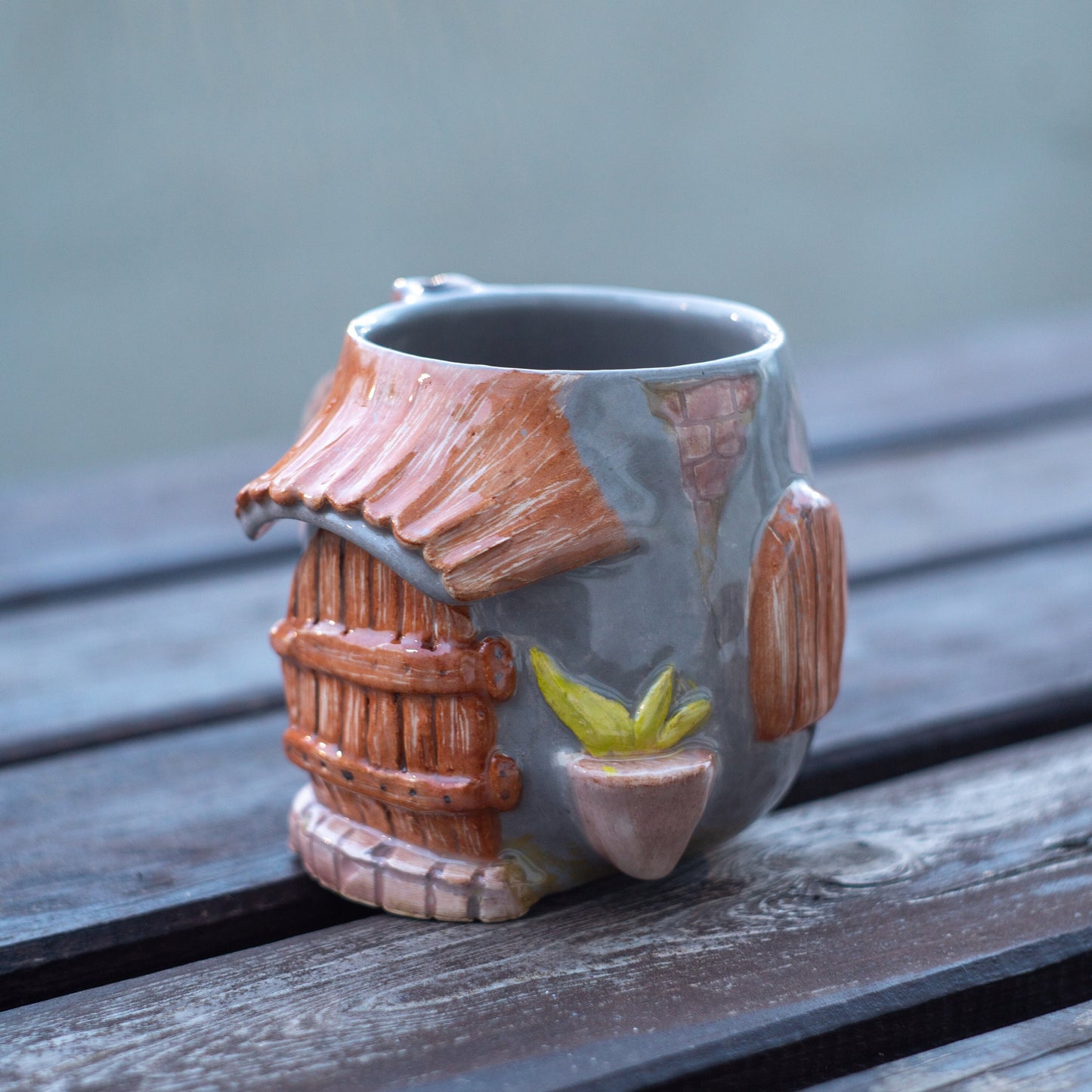 Farmhouse Decor Ceramic Mug, Handmade Coffee Mug, Pottery Mug