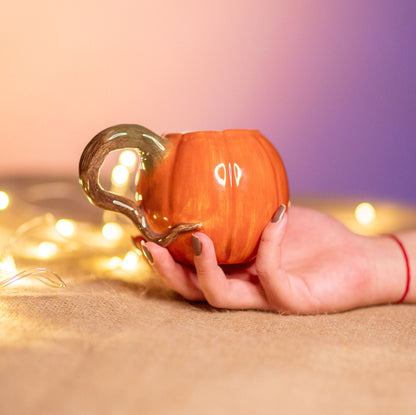 Pumpkin Mug - Halloween Decoration Pottery Pumpkin Cup