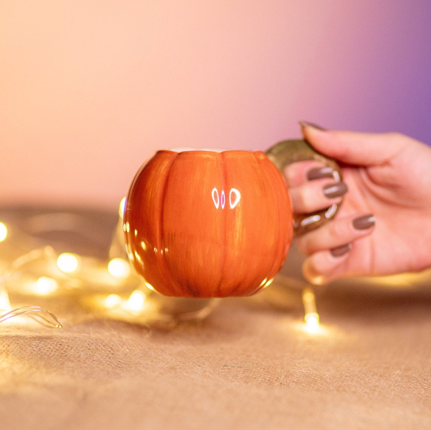 Pumpkin Mug - Halloween Decoration Pottery Pumpkin Cup