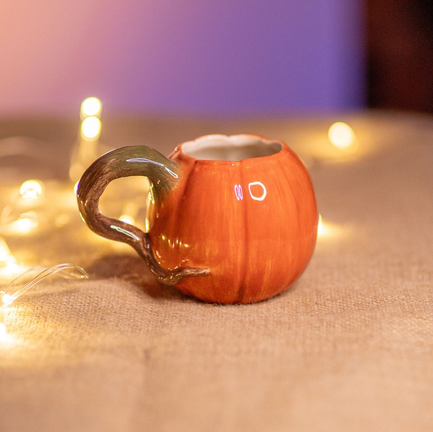 Pumpkin Mug - Halloween Decoration Pottery Pumpkin Cup