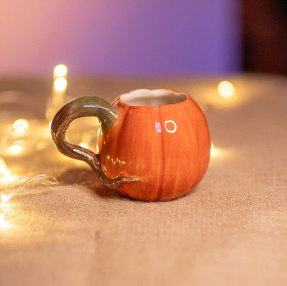 Pumpkin Mug - Halloween Decoration Pottery Pumpkin Cup