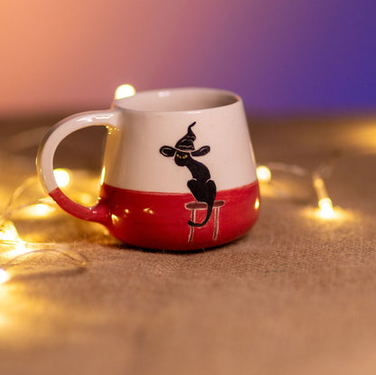 Ceramic Black Cat Mug, Vampire Coffee Mug