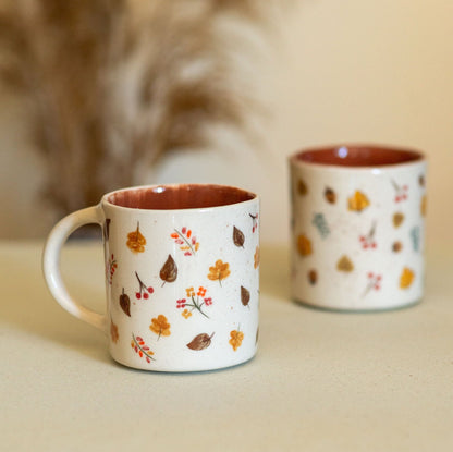 Fall Mug Set, Pumpkin Spice Mug, Handmade Ceramic Mug Set | Set of 2