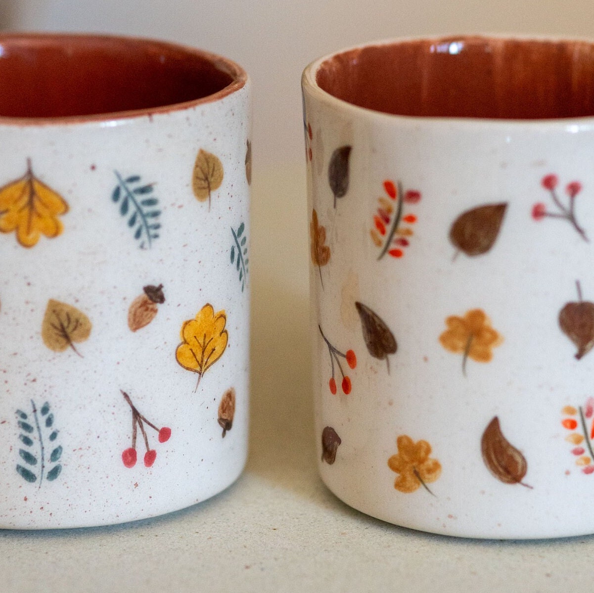 Fall Mug Set, Pumpkin Spice Mug, Handmade Ceramic Mug Set | Set of 2