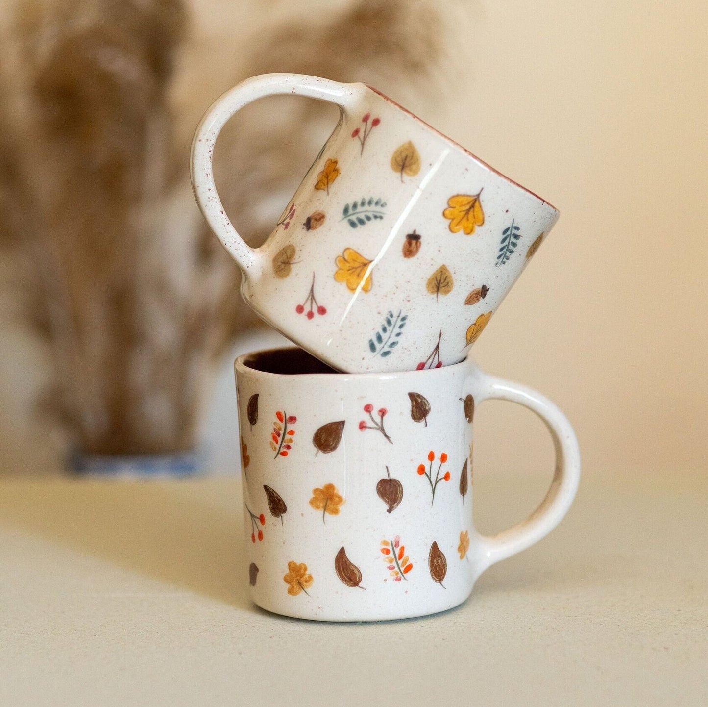 Fall Mug Set, Pumpkin Spice Mug, Handmade Ceramic Mug Set | Set of 2