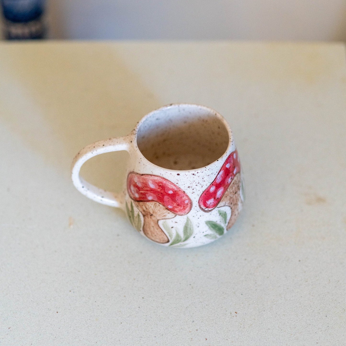 Mushroom Mug, Handmade Ceramic Mug, Large Coffee Mug