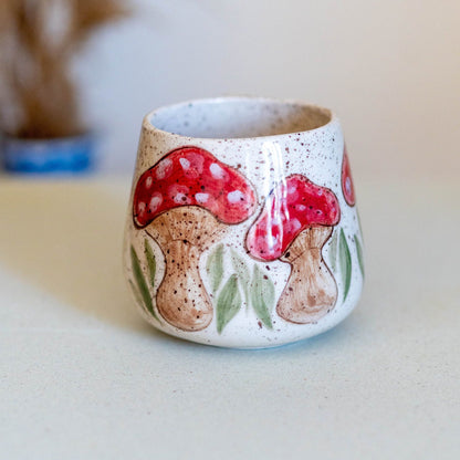 Mushroom Mug, Handmade Ceramic Mug, Large Coffee Mug