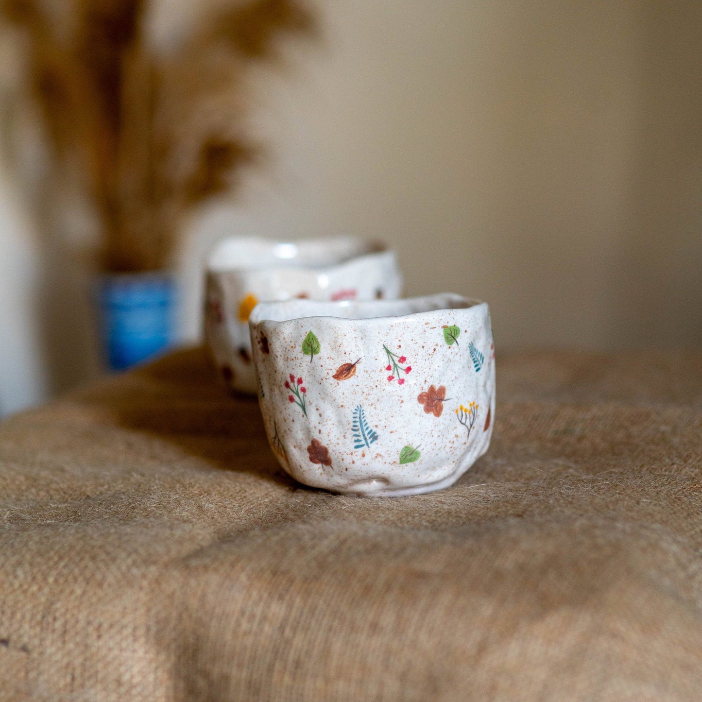 Fall Mug, Autumn Leaves Decor, Pottery Coffee Mug, Handmade Ceramic Mug