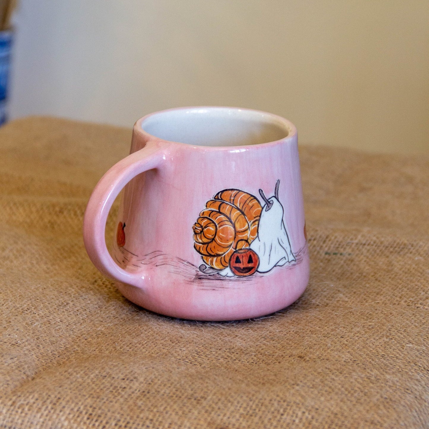 Halloween Mug - Snail and Pumpkin Ceramic Mug