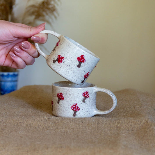 Mushroom Mug, Ceramic Mug Set, Handmade Pottery Mug